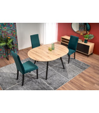 RUBEN stół kolor blat - dąb artisan, nogi - czarny (102-142x102x75 cm) (2p1szt)