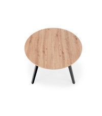 RUBEN stół kolor blat - dąb artisan, nogi - czarny (102-142x102x75 cm) (2p1szt)