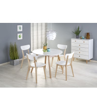 RUBEN stół kolor blat - biały, nogi - dąb miodowy (102-142x102x75 cm) (2p1szt)