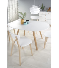 RUBEN stół kolor blat - biały, nogi - dąb miodowy (102-142x102x75 cm) (2p1szt)