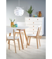 RUBEN stół kolor blat - biały, nogi - dąb miodowy (102-142x102x75 cm) (2p1szt)