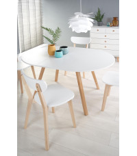 RUBEN stół kolor blat - biały, nogi - dąb miodowy (102-142x102x75 cm) (2p1szt)