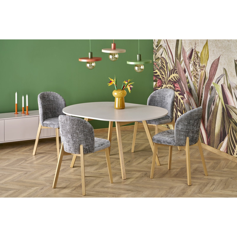 RUBEN stół kolor blat - kaszmir, nogi - naturalny (102-142x102x75 cm) (2p1szt)