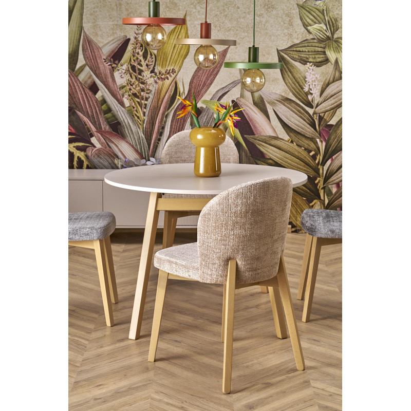 RUBEN stół kolor blat - kaszmir, nogi - naturalny (102-142x102x75 cm) (2p1szt)