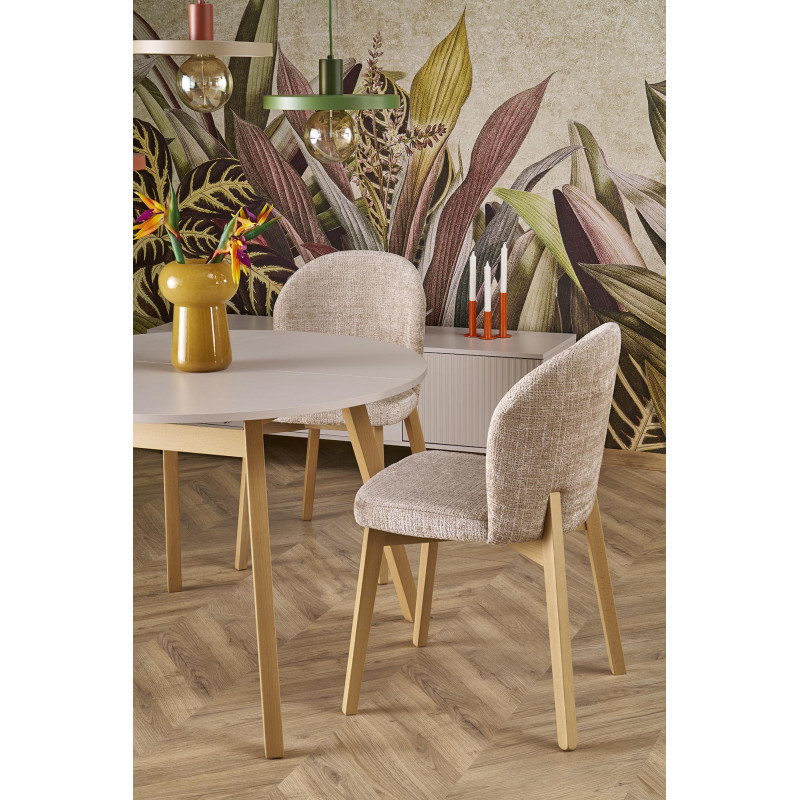 RUBEN stół kolor blat - kaszmir, nogi - naturalny (102-142x102x75 cm) (2p1szt)