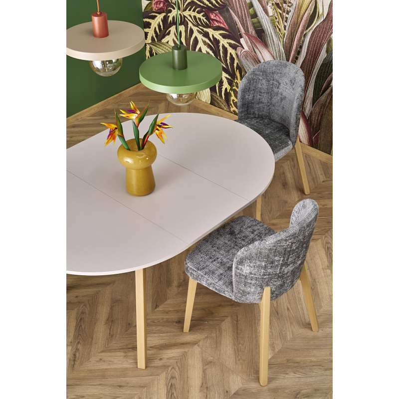 RUBEN stół kolor blat - kaszmir, nogi - naturalny (102-142x102x75 cm) (2p1szt)