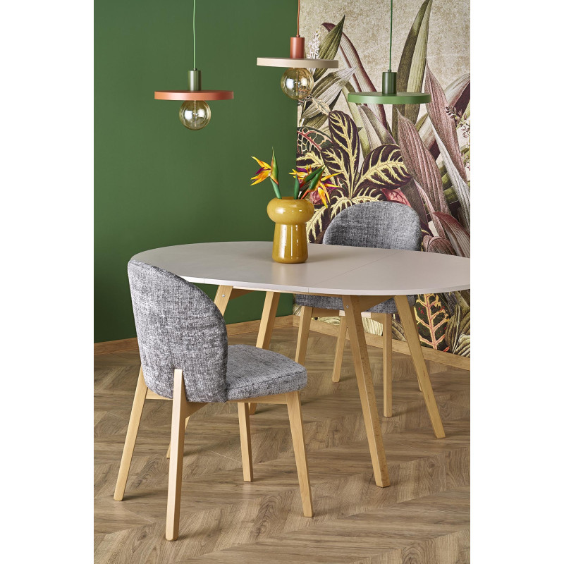 RUBEN stół kolor blat - kaszmir, nogi - naturalny (102-142x102x75 cm) (2p1szt)