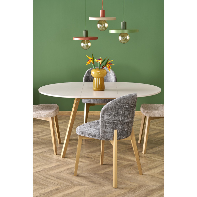 RUBEN stół kolor blat - kaszmir, nogi - naturalny (102-142x102x75 cm) (2p1szt)