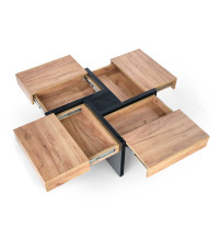 SEVILLA ława blat: dąb craft, nogi: czarny (3p1szt)