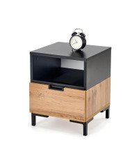 SILVIA szafka nocna, dąb wotan - czarny (1p1szt)