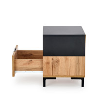 SILVIA szafka nocna, dąb wotan - czarny (1p1szt)