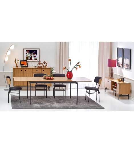SMART komoda KM-1 dąb naturalny/czarny (3p1szt)