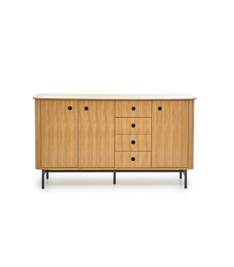 SMART komoda KM-1 dąb naturalny/czarny (3p1szt)