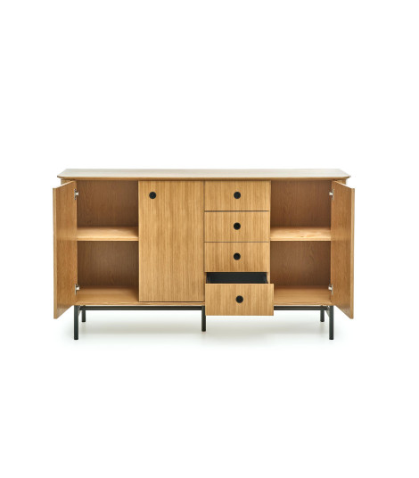 SMART komoda KM-1 dąb naturalny/czarny (3p1szt)