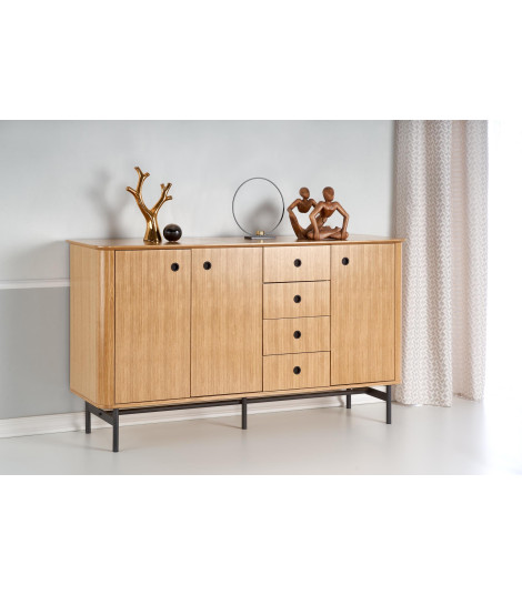 SMART komoda KM-1 dąb naturalny/czarny (3p1szt)