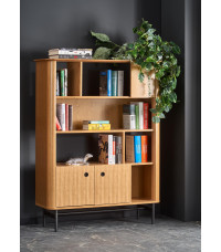 SMART regał REG-2 dąb naturalny/czarny (2p1szt)