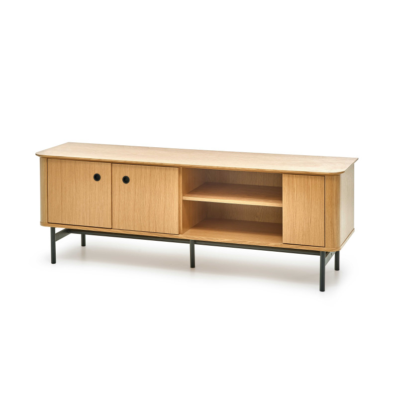 SMART szafka RTV-1 dąb naturalny/czarny (2p1szt)