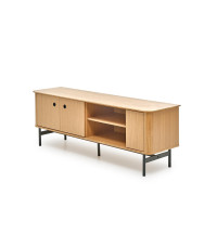 SMART szafka RTV-1 dąb naturalny/czarny (2p1szt)