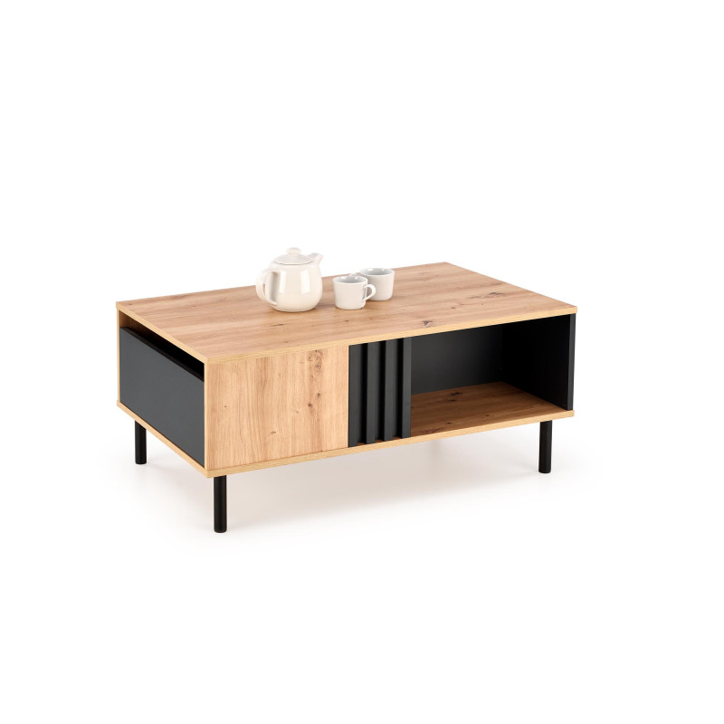 SONIA ława dąb artisan/czarny (1p1szt)