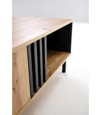 SONIA ława dąb artisan/czarny (1p1szt)