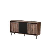 SWING KM-1 komoda orzechowy/czarny, nogi: czarny (2p1szt)