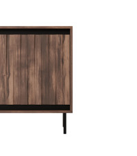 SWING KM-1 komoda orzechowy/czarny, nogi: czarny (2p1szt)