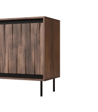 SWING KM-1 komoda orzechowy/czarny, nogi: czarny (2p1szt)