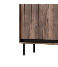 SWING KM-2 komoda orzechowy/czarny, nogi: czarny (2p1szt)