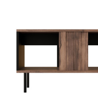 SWING LAW-1 ława orzechowy/czarny, nogi: czarny (1p1szt)