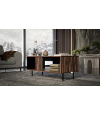 SWING LAW-1 ława orzechowy/czarny, nogi: czarny (1p1szt)