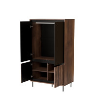 SWING S-1 szafa orzechowy/czarny, nogi: czarny (2p1szt)