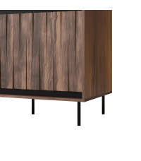 SWING S-1 szafa orzechowy/czarny, nogi: czarny (2p1szt)