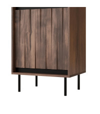 SWING W-1 witryna orzechowy/czarny, nogi: czarny (1p1szt)