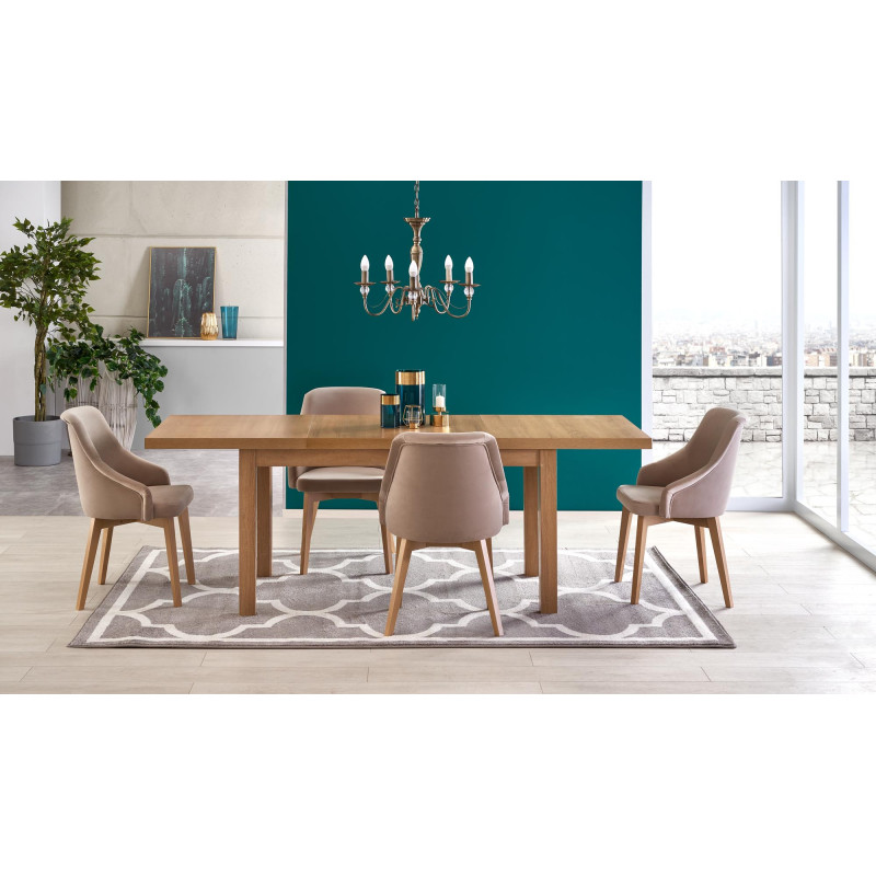 TIAGO 2 stół rozkładany 140-220/80 blat: dąb craft, nogi: dąb craft (3p1szt)