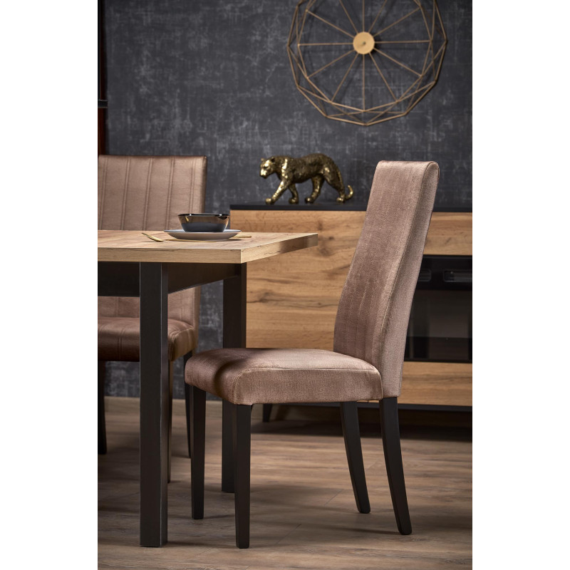 TIAGO KWADRAT stół rozkładany 90-125/90 blat: dąb craft, nogi: czarny (2p1szt)