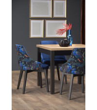 TIAGO KWADRAT stół rozkładany 90-125/90 blat: dąb craft, nogi: czarny (2p1szt)