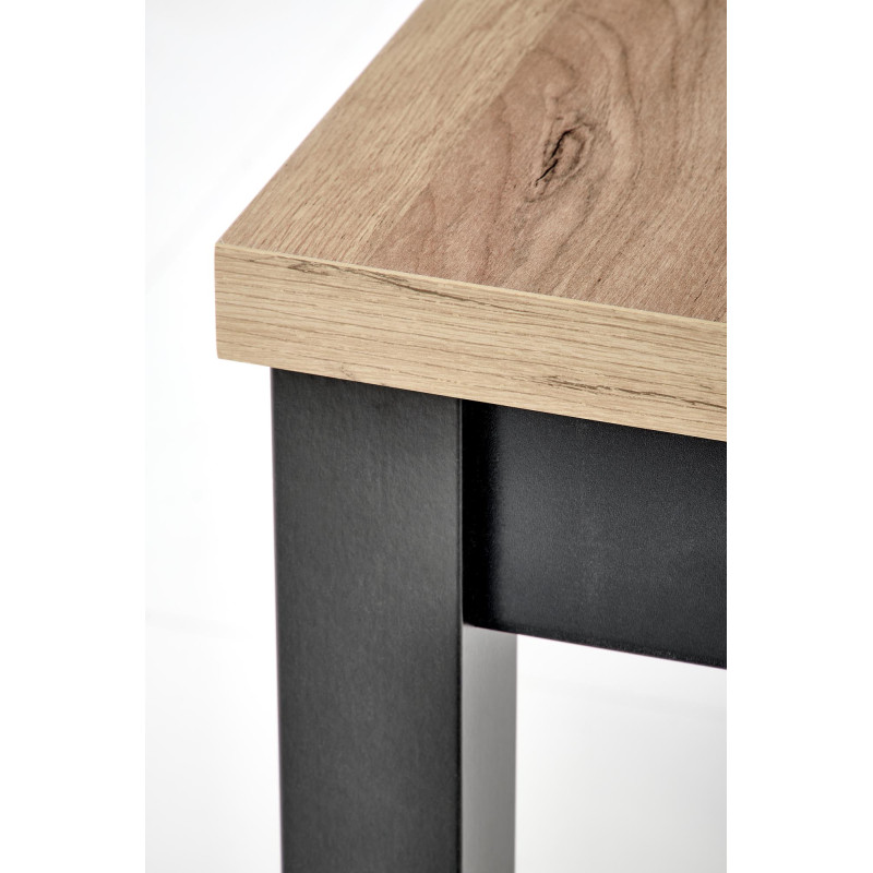 TIAGO KWADRAT stół rozkładany 90-125/90 blat: dąb craft, nogi: czarny (2p1szt)
