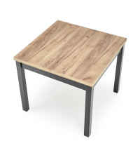 TIAGO KWADRAT stół rozkładany 90-125/90 blat: dąb craft, nogi: czarny (2p1szt)