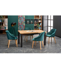 TIAGO stół rozkładany 140-220/80 blat: dąb craft, nogi: czarny (3p1szt)