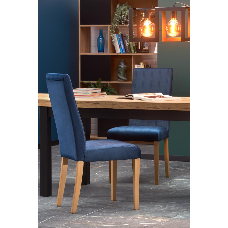 TIAGO stół rozkładany 140-220/80 blat: dąb craft, nogi: czarny (3p1szt)