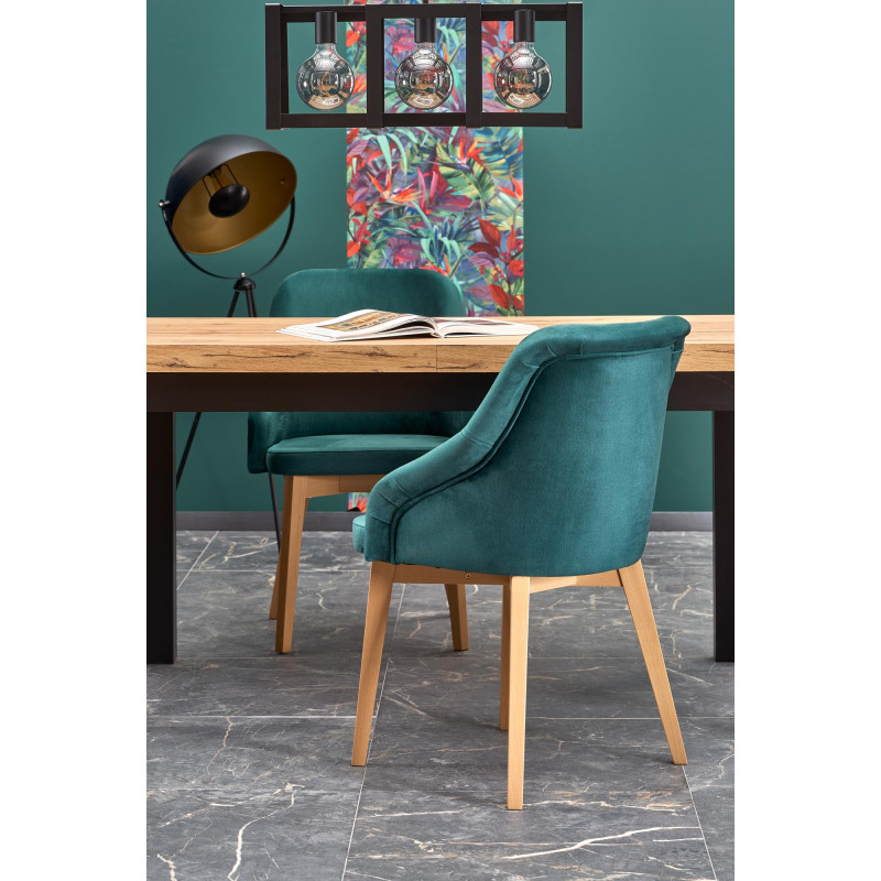 TIAGO stół rozkładany 140-220/80 blat: dąb craft, nogi: czarny (3p1szt)