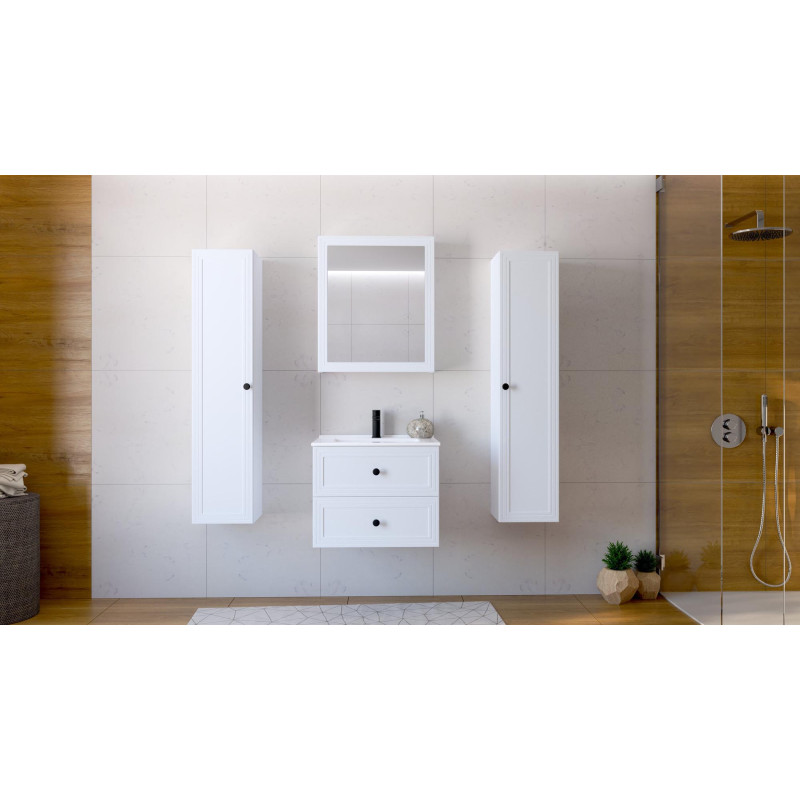 TORETO Szafka lustrzana 70x60/1D (MDF ramiak) biały (1p1szt) TORETO Szafka lustrzana 70x60/1D (MDF ramiak) biały (1p1szt)