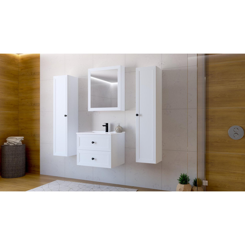 TORETO Szafka lustrzana 70x60/1D (MDF ramiak) biały (1p1szt) TORETO Szafka lustrzana 70x60/1D (MDF ramiak) biały (1p1szt)