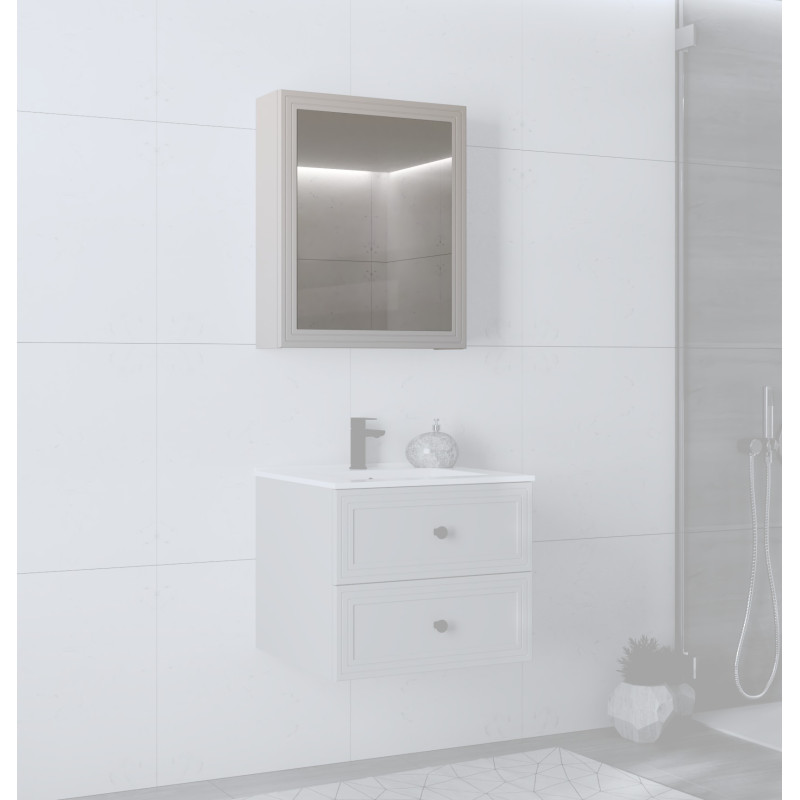 TORETO Szafka lustrzana 70x60/1D (MDF ramiak) cashmere (1p1szt) TORETO Szafka lustrzana 70x60/1D (MDF ramiak) cashmere (1p1szt)