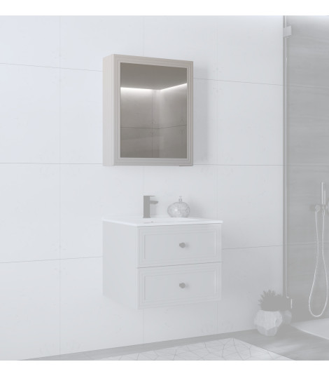 TORETO Szafka lustrzana 70x60/1D (MDF ramiak) cashmere (1p1szt)