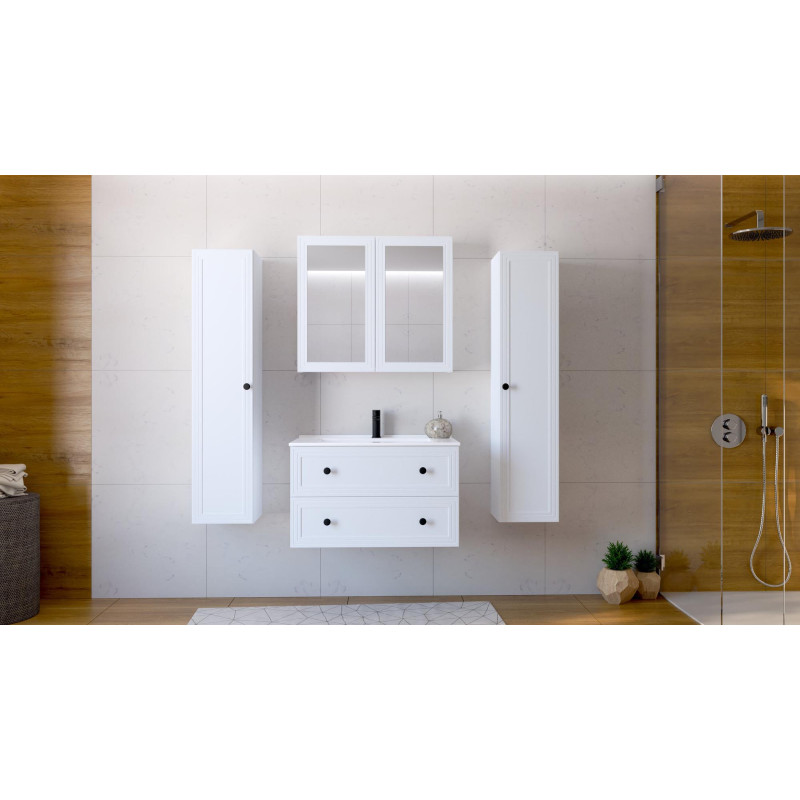 TORETO Szafka lustrzana 70x80/2D (MDF ramiak) biały (1p1szt) TORETO Szafka lustrzana 70x80/2D (MDF ramiak) biały (1p1szt)