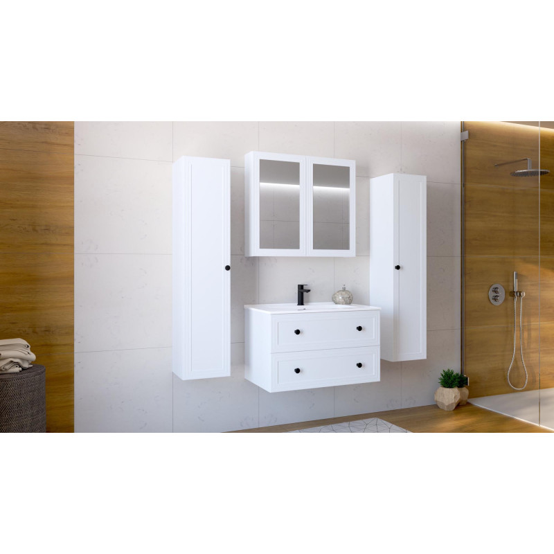 TORETO Szafka lustrzana 70x80/2D (MDF ramiak) biały (1p1szt) TORETO Szafka lustrzana 70x80/2D (MDF ramiak) biały (1p1szt)