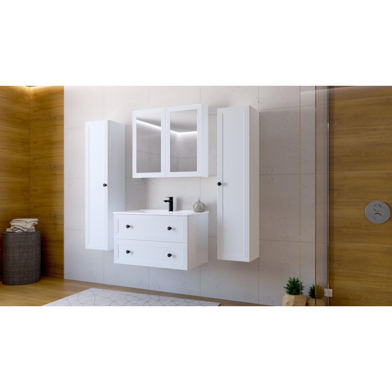 TORETO Szafka lustrzana 70x80/2D (MDF ramiak) biały (1p1szt) TORETO Szafka lustrzana 70x80/2D (MDF ramiak) biały (1p1szt)