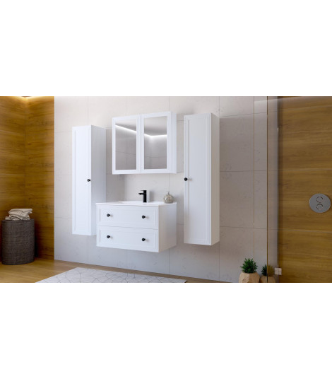 TORETO Szafka lustrzana 70x80/2D (MDF ramiak) biały (1p1szt)