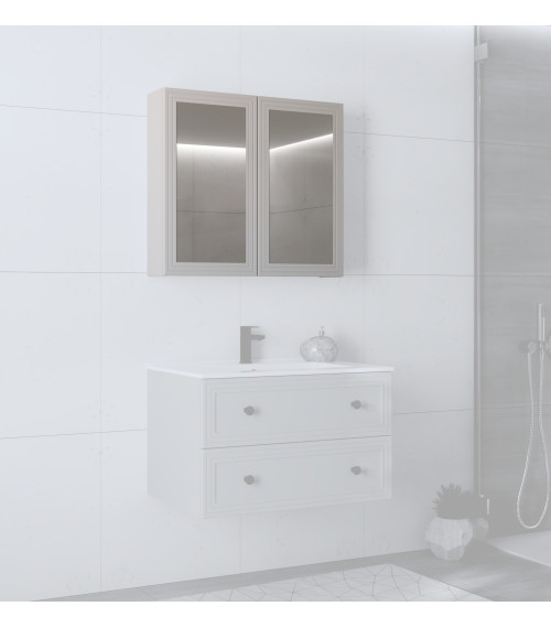 TORETO Szafka lustrzana 70x80/2D (MDF ramiak) cashmere (1p1szt)